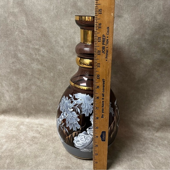 19th Century Mary Gregory Tall Hand Painted Glass Vase 15” Tall - Picture 9 of 9